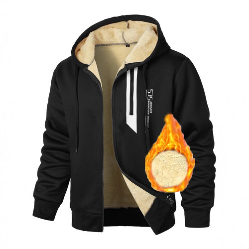 New men's digital printed hoodie with velvet thick men's autumn and winter sweater men's zipper cardigan outer