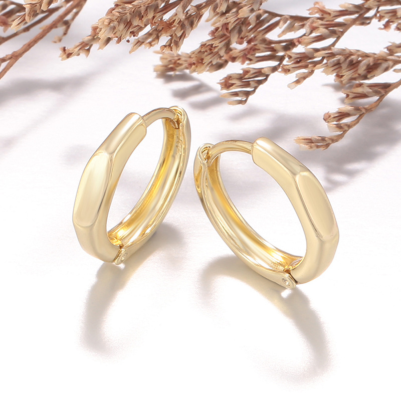 Aretes de Aro Geométricos 14K de Aleación de Cobre