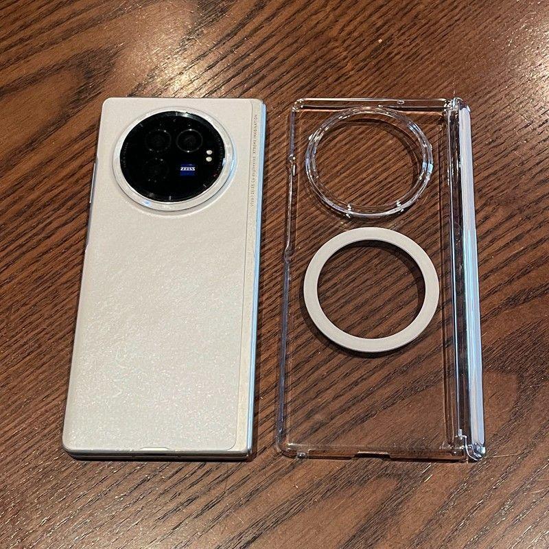 适用vivoxfold5折叠屏手机壳简约透明不发黄xfold3pro磁吸带中轴|undefined