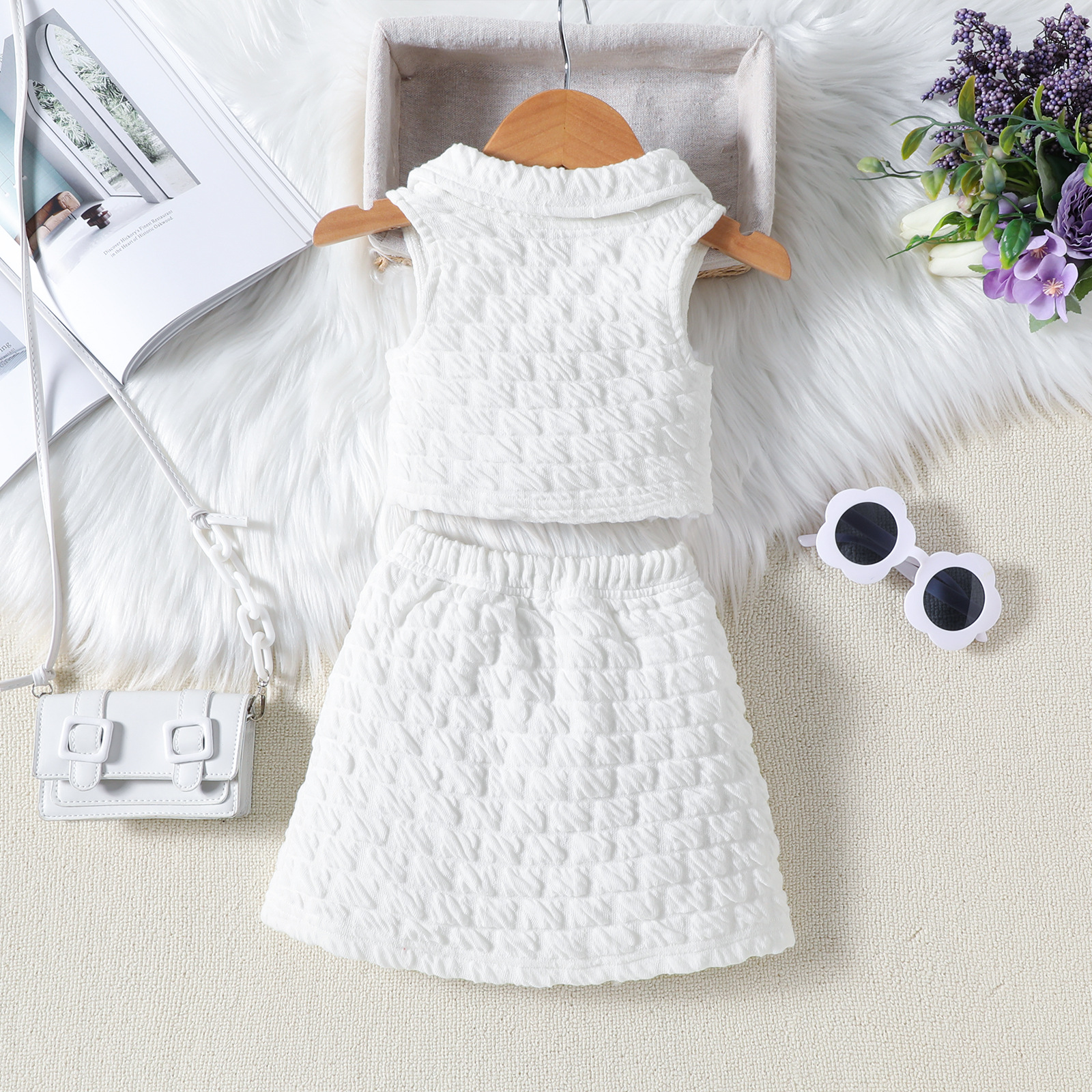 Cute Solid Color Cotton Girls Dresses display picture 3
