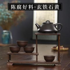 子冶石瓢壺 宜興原礦石黃紫砂壺純手工茶壺茶具套裝網店直播供貨