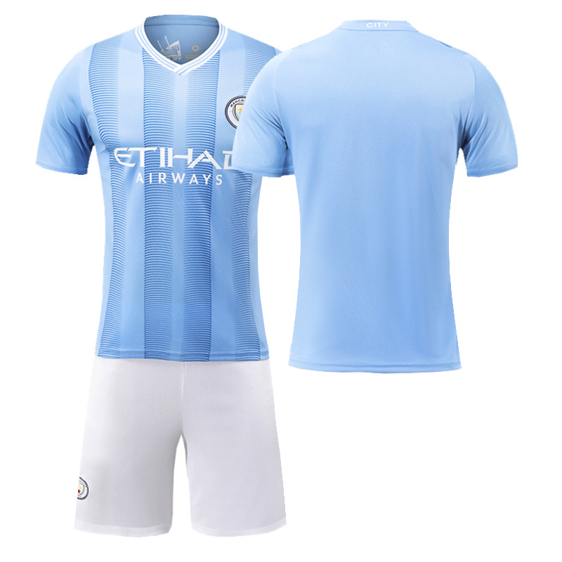 2324 Manchester City casa versión correcta N ° 9 Harland N ° 17 de Blaue fútbol ropa niños traje adulto