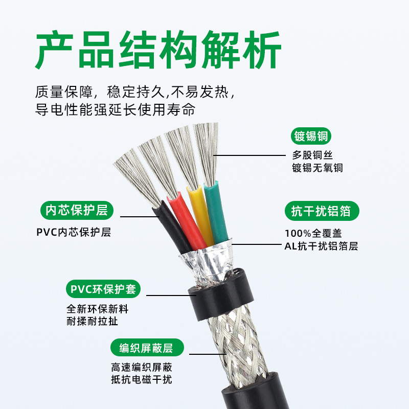 Ul2464編組シールド線2芯4芯6芯7芯10芯センサ信号線26関a 18関a