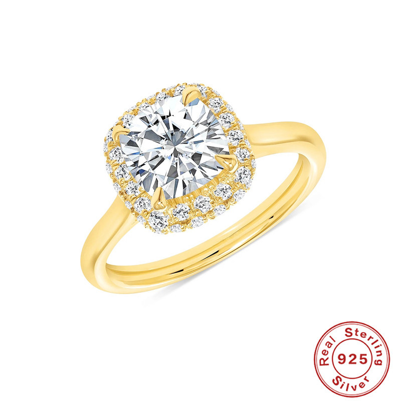 Anillo de lujo de diamante completo Anillo de cena de banquete avanzado Anillo de compromiso Anillo de diamante de boda Anillo de dedo índice