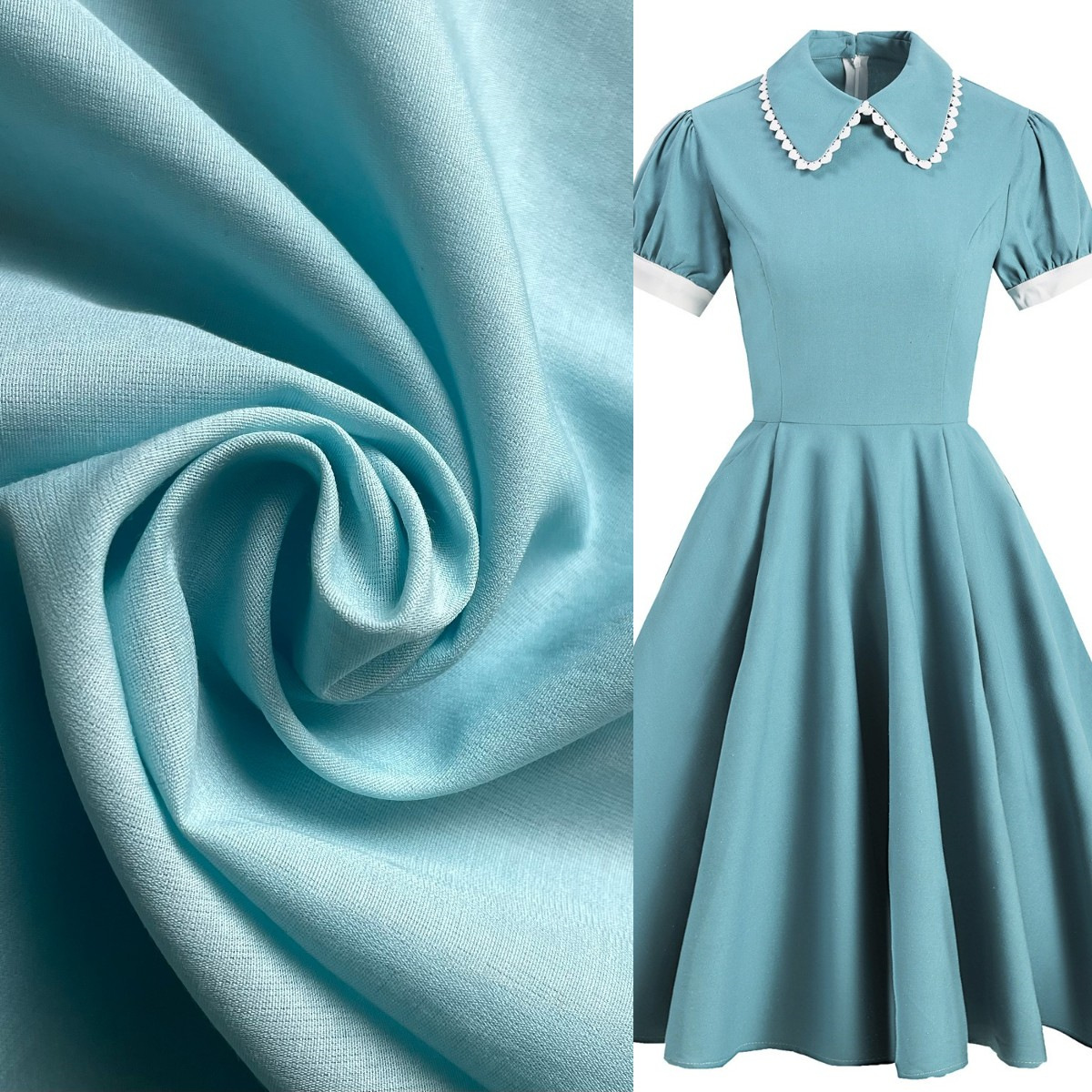 30D多丽丝涤纶高支人棉交织 时尚女装高端时装裙裤面料