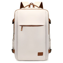 跨境2025新款商务通勤纯色双肩包多功能可扩容高级感大学生电脑包