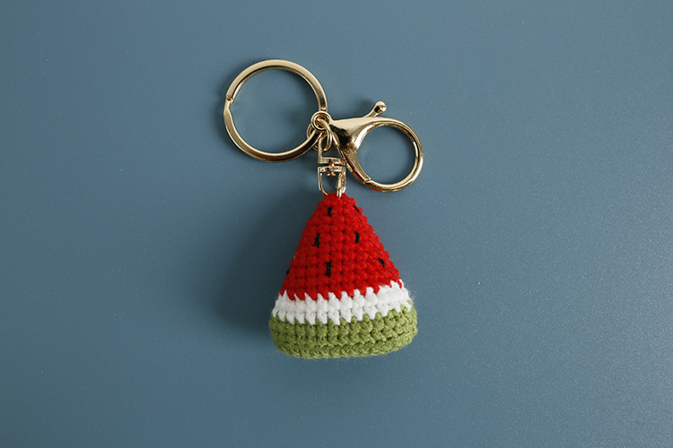 15g Weight Keychain Classification 1 Piece Quantity Daily Occasion yarn Material Watermelon Pattern Knitting Design Cute Style 1 Piece Cute Watermelon Yarn Knitting Keychain 2