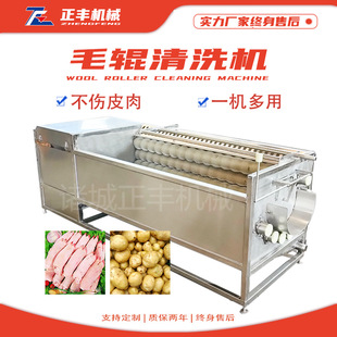 Customized Sweet Potato and Potato Peeling and Cleaning Machine, Fully Automatic Roller Ginger Washing Machine, Multifunctional Root and Tuber Medicinal Material Cleaning Machine