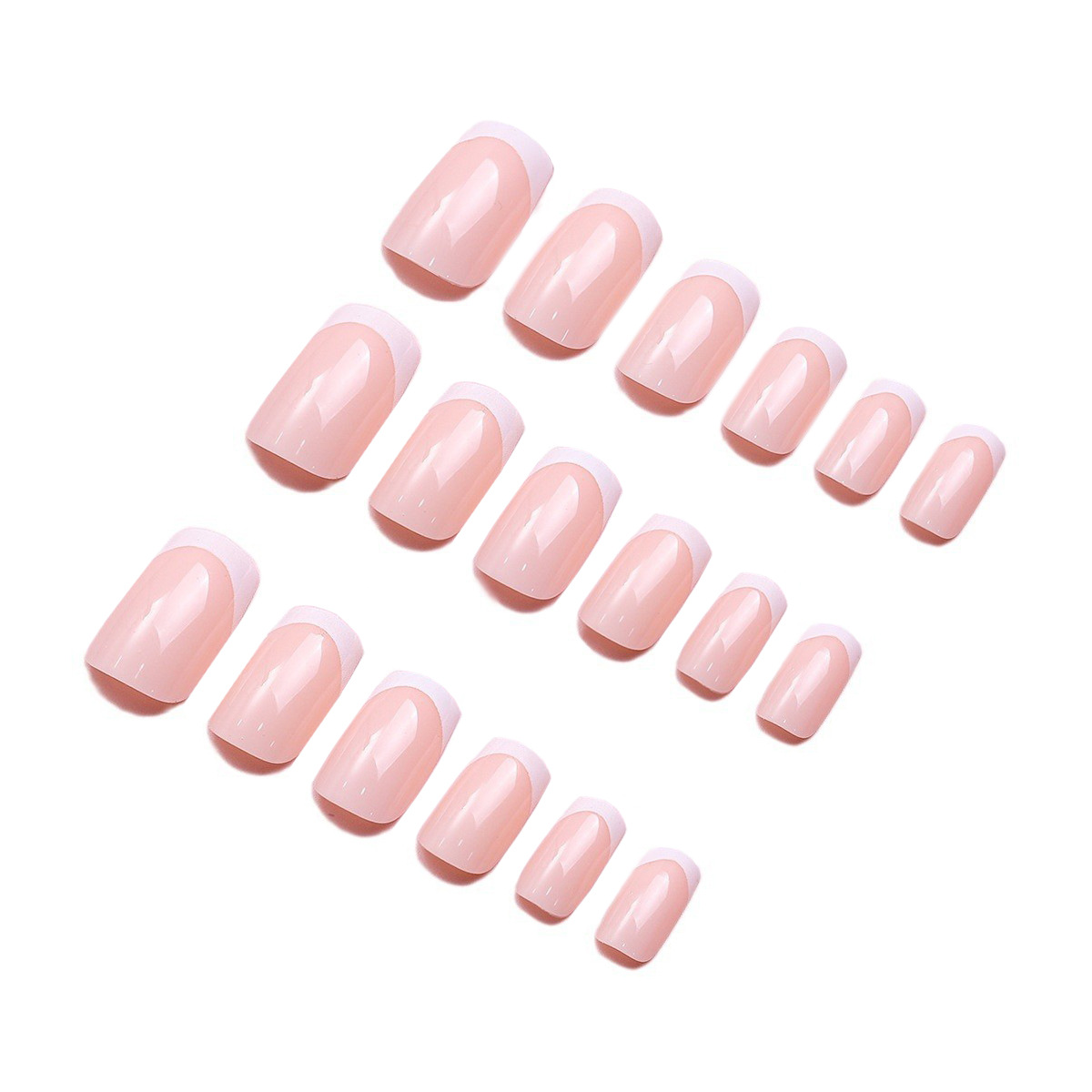 Fuente venta directa 240 piezas de parche para uñas desnudo rosa francés líneas de borde blanco simple y versátil al por mayor