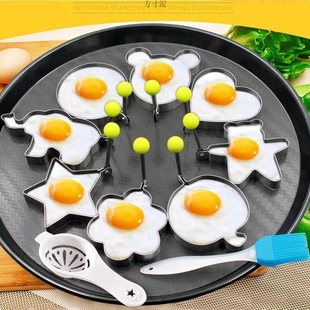 Thickened Stainless Steel Omelette 3-8 Pieces Mold Poached Egg Model Kitchen Omelette Model Cross-Border Wholesale