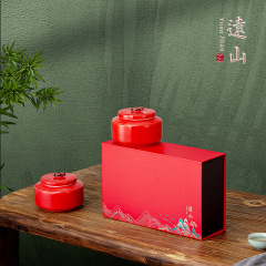 盒境新款雙瓷禮品盒伴手禮雨前龍井大紅袍空翻蓋茶葉包裝盒