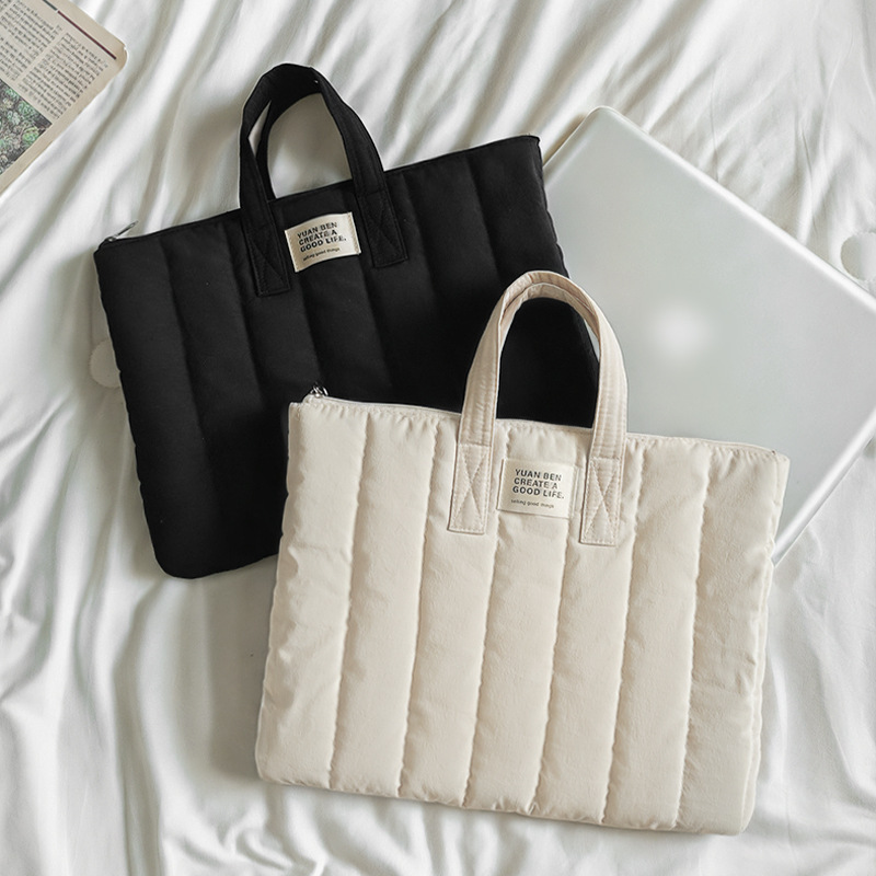 High-End Nylon Waterproof 14inch Bubble Wrap Laptop Bag Large Capacity Thickeneded Aviation Cotton Tablet Liner Bag