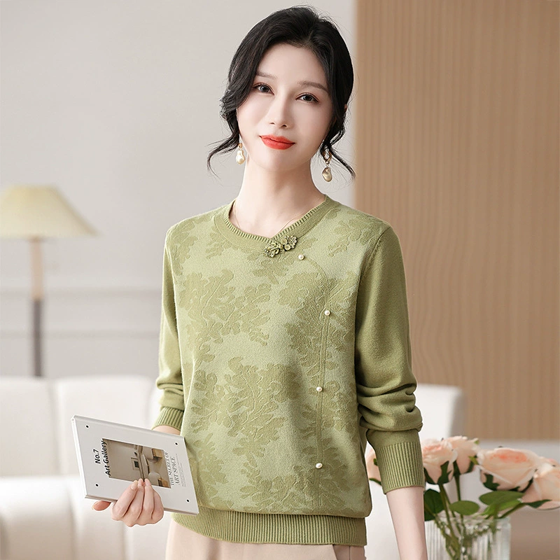 Мама иностранные вязаные нижние рубашки среднего возраста женские весенние и осенние тонкие свитера