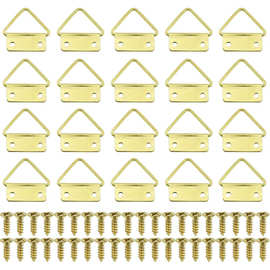 供跨境金色双孔三角形环图片挂钩带安装螺丝,用于装裱手表