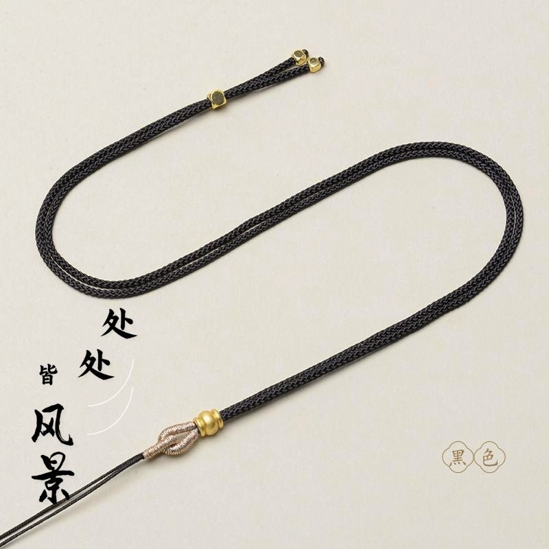 Cordón colgante al por mayor cordón de cuello multicolor jade ágata cordón tejido ajustable cordón de collar más cuentas de jade