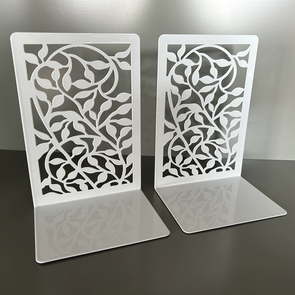 Bookends (Life Tree) Metal Tree-Shadow Design, Desktop Book Storage Pair, Decorative
