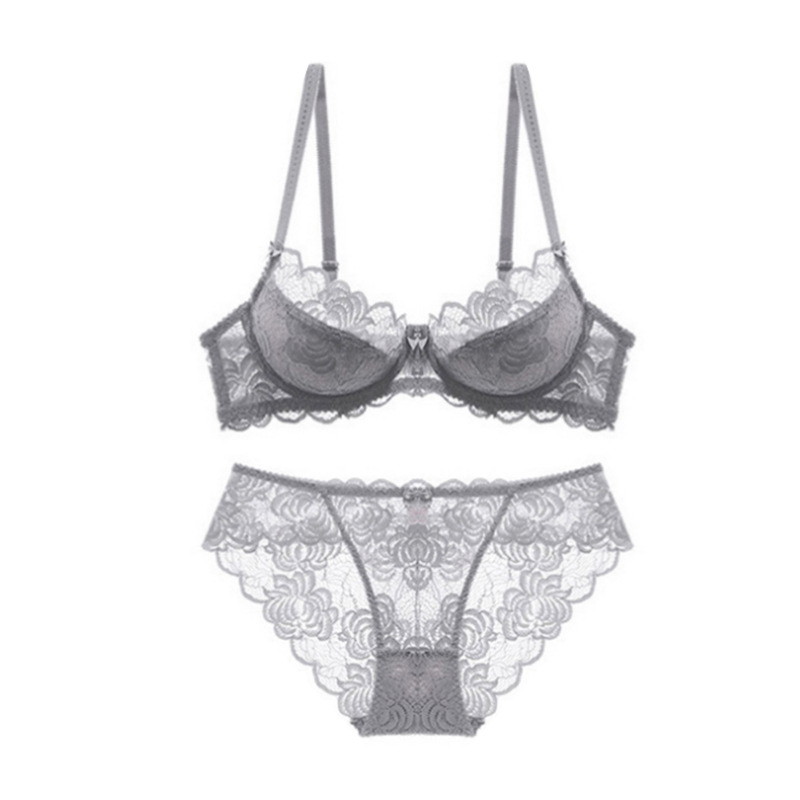 Sujetador de encaje sexy traje europeo y americano chica caliente pura quiere empujar hacia arriba el pecho grande pequeño sujetador fino transpirable algodón circunferencia ropa interior