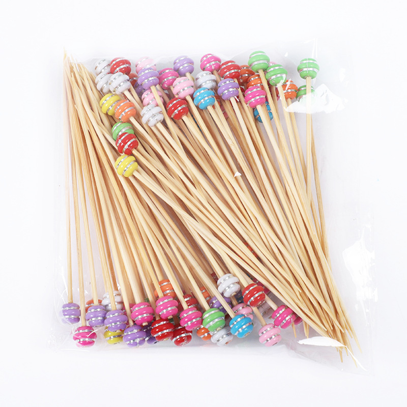 Frutas desechables lindas pequeñas flores frescas coloridas postre sushi hamburguesas de arte frutas bambú palo al por mayor