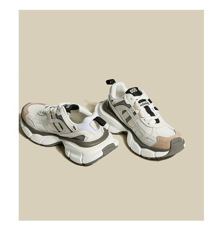 Coole Dad-Schuhe im angesagten Stil, Color-Blocking, dicke Sohle, atmungsaktives Mesh, vielseitige Freizeitsneaker für Damen, Frühling und_voghion.com