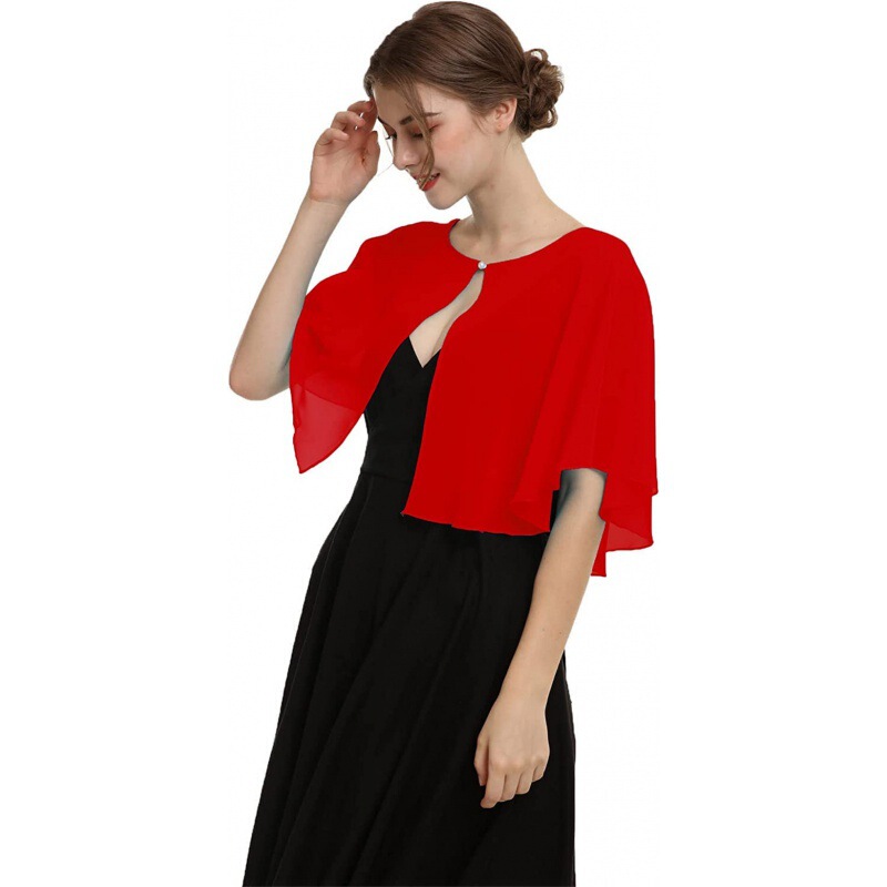 Multi-color optional women's shawl bridal chiffon jacket small cloak spring and summer thin breathable wedding accessories sun protection shirt Multi-color optional women's shawl bridal chiffon jacket small cloak spring and summer thin breathable wedding accessories sun protection shirt