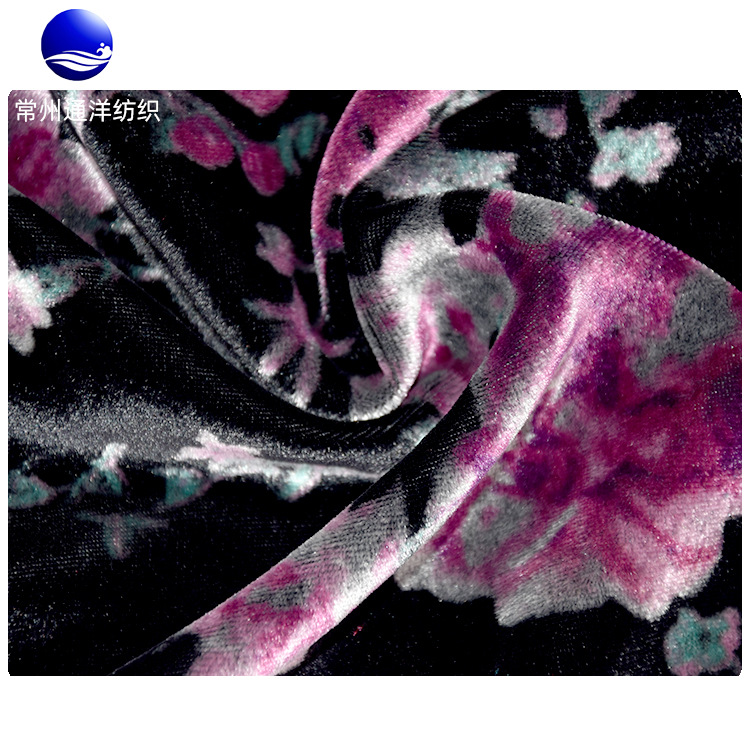 厂家供应 好的梭织无弹绒布豹纹印花面料 西装丝绒印花布亮光绒布