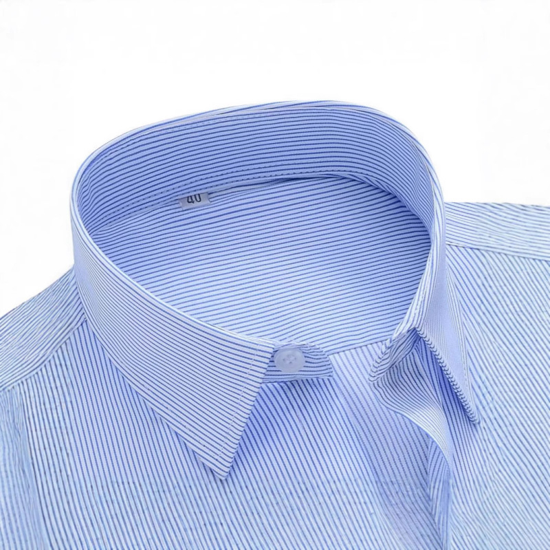 Blue and White Striped Shirt Short-sleeved Men's Spring and Summer New Business Professional Casual Dress Anti-wrinkle Non-ironing Striped Shirt