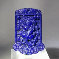 Карп прыгает Lapis Lazuli Подвеска Lapis Lazuli Природный лазурит Благословение Подарок Ювелирные изделия