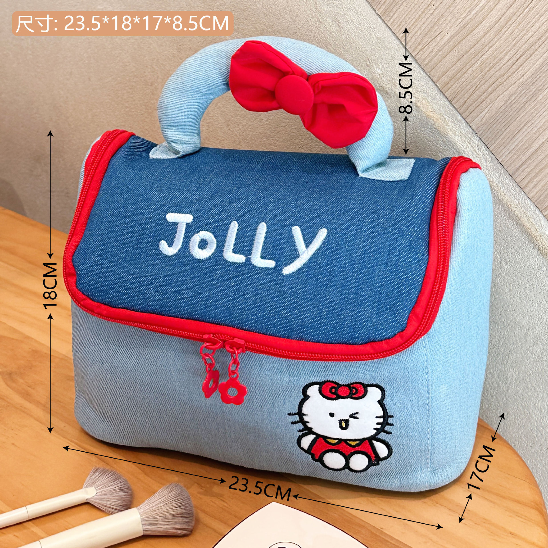 Bolsa de maquillaje de alta calidad de dopamina casa, bolsa de maquillaje portátil impermeable de gran capacidad de partición para niñas, bolsa de almacenamiento portátil de viaje