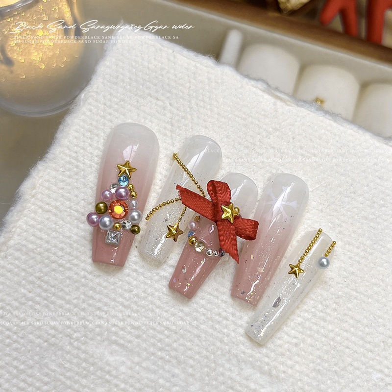 Golden small nail decoration