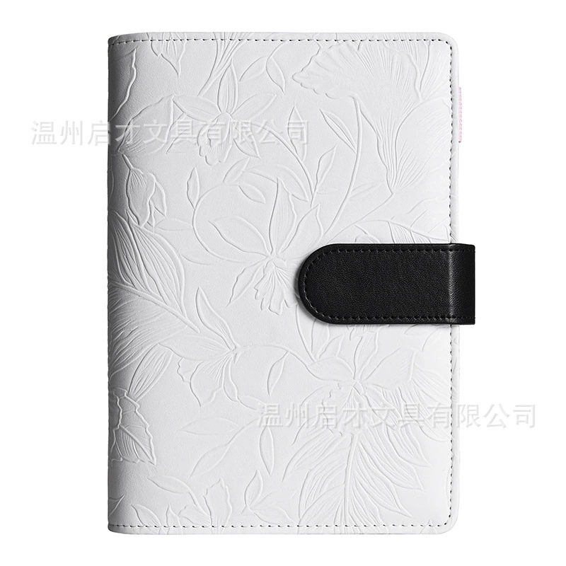 профили embossed macaron binder A6 notebook customized leather shell binder cash budget planning book