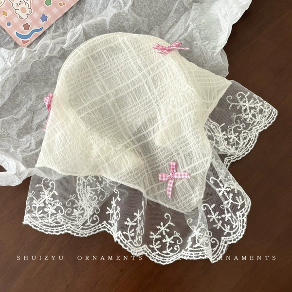 Beige hairgrip with bow, headband, floral print