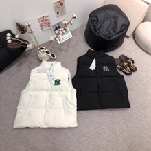 NY洋基队25冬季潮MLB高品质立领男女情侣款刺绣LOGO羽绒马甲背心