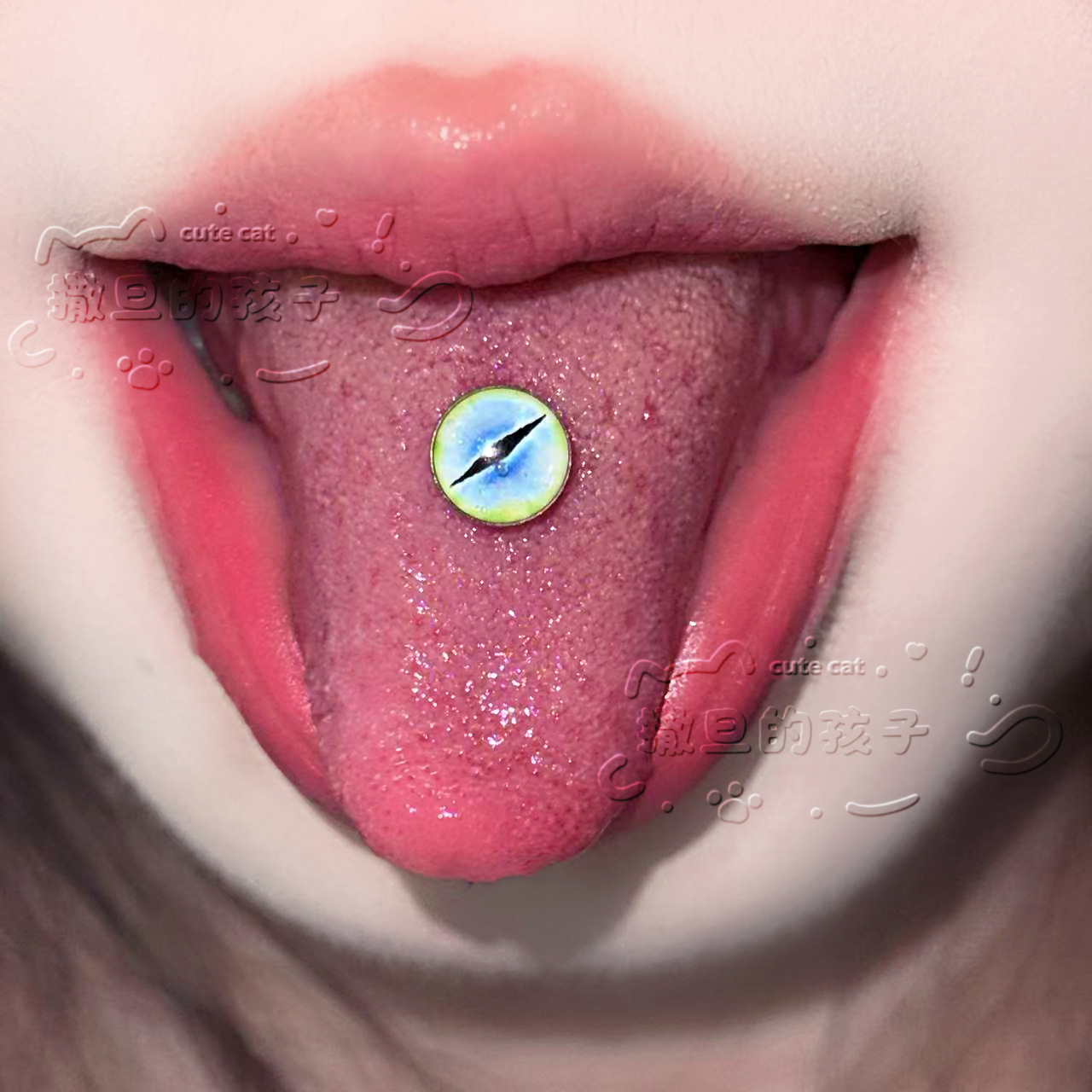 Labret stud lip piercing jewelry styling detail