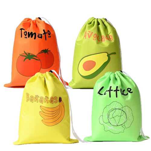 Polyester Drawstring Cooler Bag for Travel, Outdoor Insulated Aluminum-Foil Food-Grade Storage Bag with Drawstring Closure