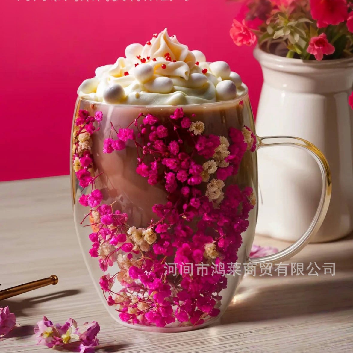 로즈 핑크와 화이트 아기의 숨결