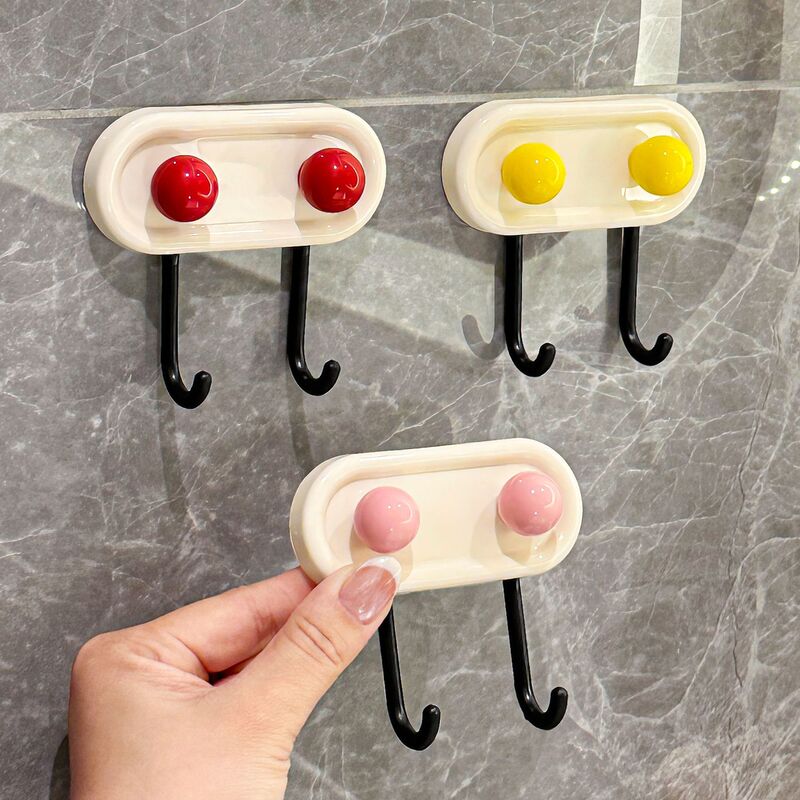 Dopamine Hook Strong Adhesive Hook Non-punching Strong Load-bearing Bathroom Kitchen Door Rear Seamless Double-headed Clothes Hook