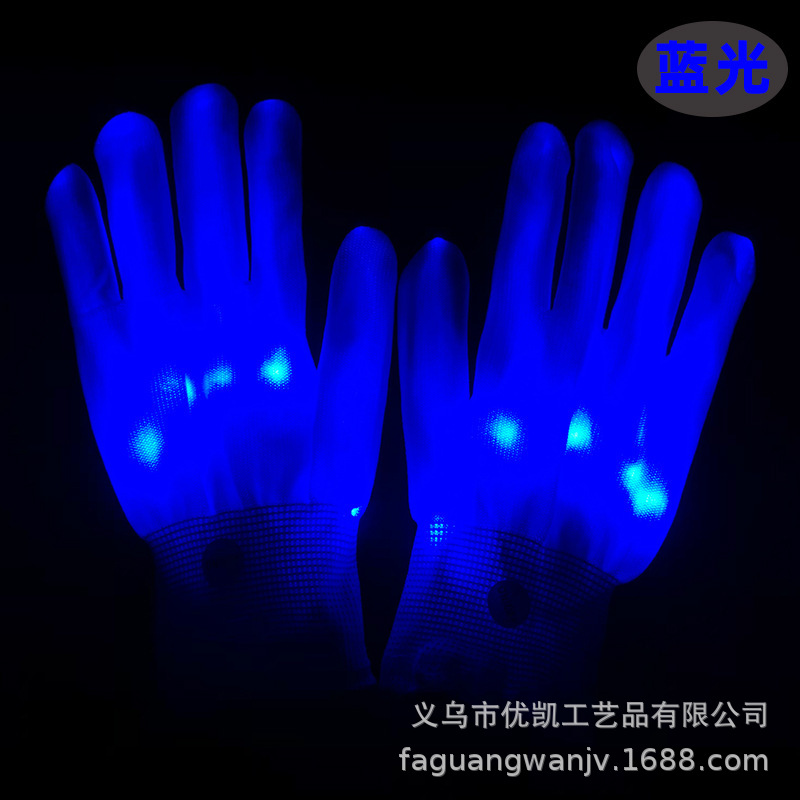 LED colorido luminoso guantes de rendimiento hueso de la mano Guantes luminosos arco iris de Halloween guantes de regalo luminoso de Navidad