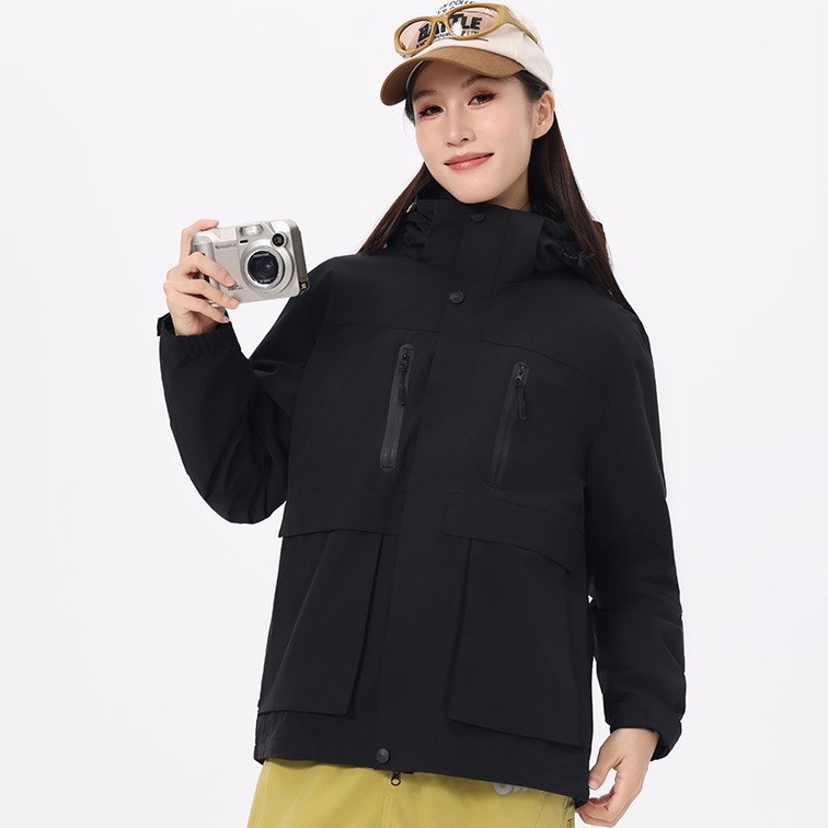 Autumn and Winter Men's and Women's Three-In-One Jackets, Detachable Two-Piece Warm Jackets, Outdoor Windproof and Waterproof Mountaineering Jackets