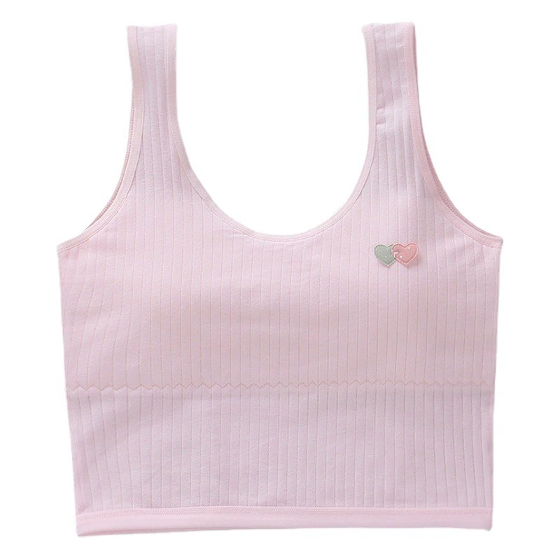 Детское нижнее белье: хлопковая майка-топ для девочек, бюстгальтер для периода развития, базовый слой для начальной школы.