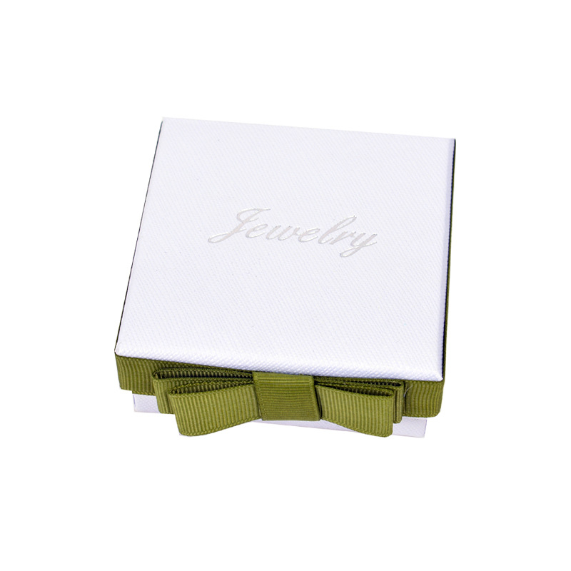 Moda Blanco flotante Plaid carretera arco joyería caja de embalaje collar pulsera joyero pendientes anillo caja de presentación