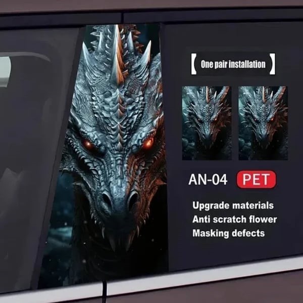 Car center pillar sticker A pillar Nezha 2 clown decorative sticker car window B pillar protective film black Wukong painted Meidu