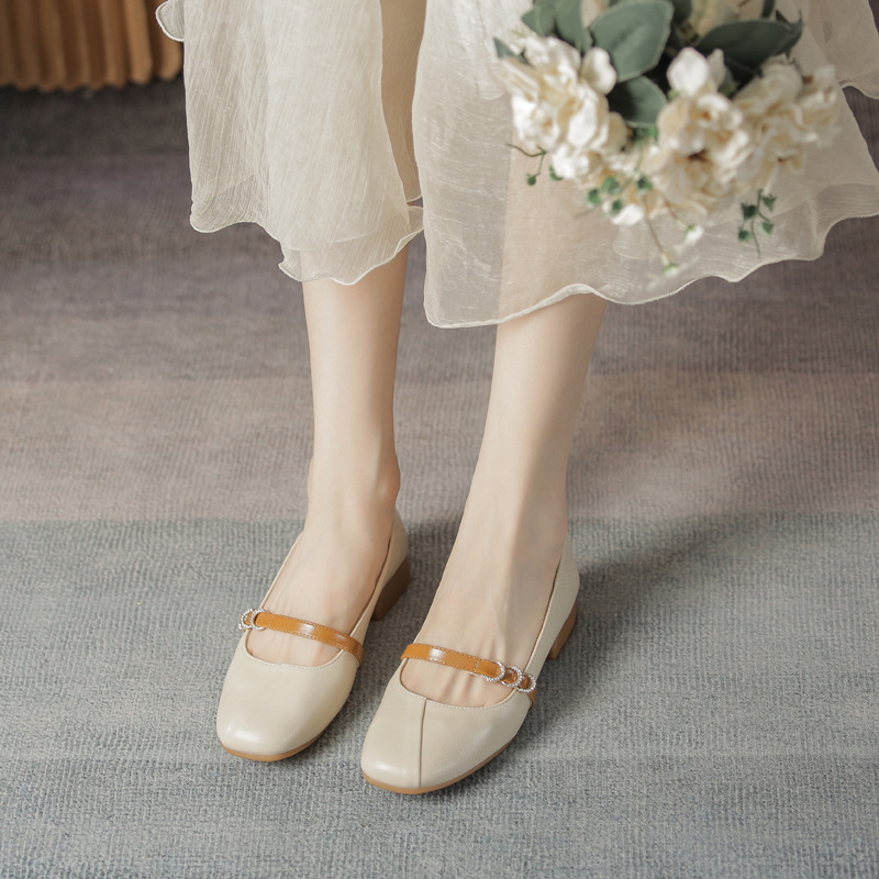 Mary Jane Shoes, Flat Summer Shallow Square Toe 2026 Spring And Autumn New Style Women's Soft-soled Loafers_vogvips.com