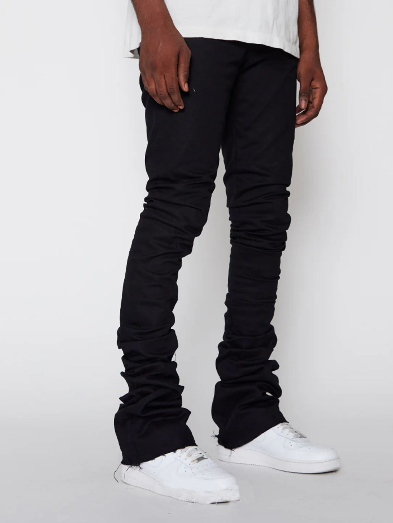 Jeans uomo taglio dritto patchwork stile casual streetwear_voghion.com