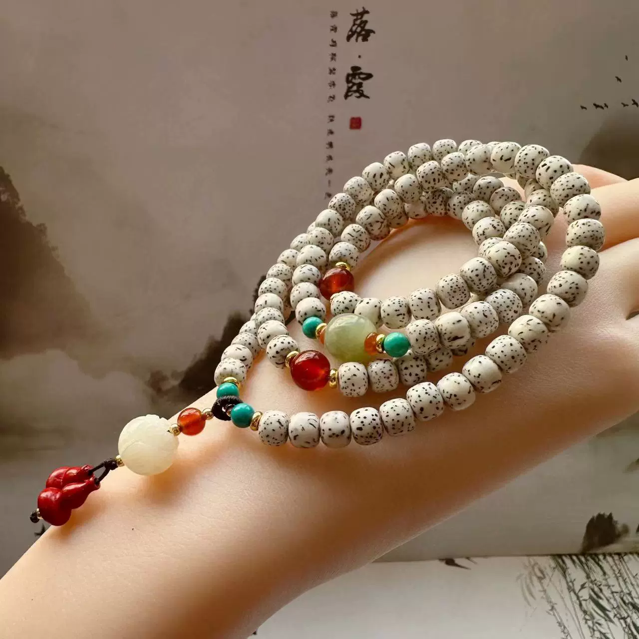 星月菩提108颗手串 海南星月菩提子手链女士佛珠念珠文玩礼品