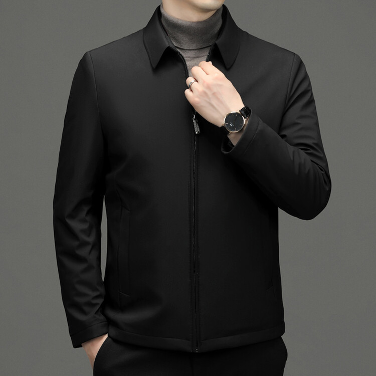 Otoño e invierno nueva ropa de hombre cálida y gruesa chaqueta de color sólido para hombres jóvenes y de mediana edad