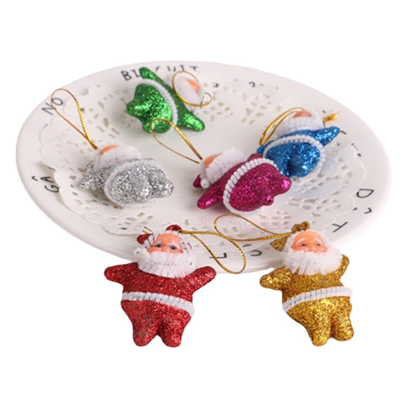 Árbol de Navidad colgante muñeca decoración 4,5 cm plástico Santa Claus colgante regalo de Navidad