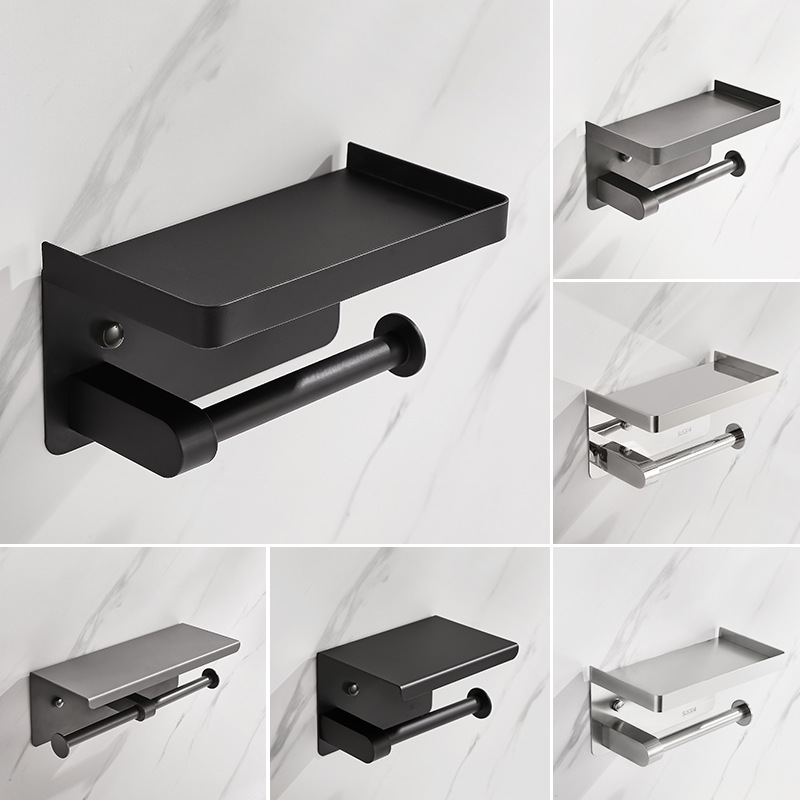 ✅ Acero inoxidable toallitas de papel higiénico estante de papel colgado en la pared almacenar caja de papel de papel de papel de papel de almacenamiento de teléfonos móviles estante de toallitas impermeable
