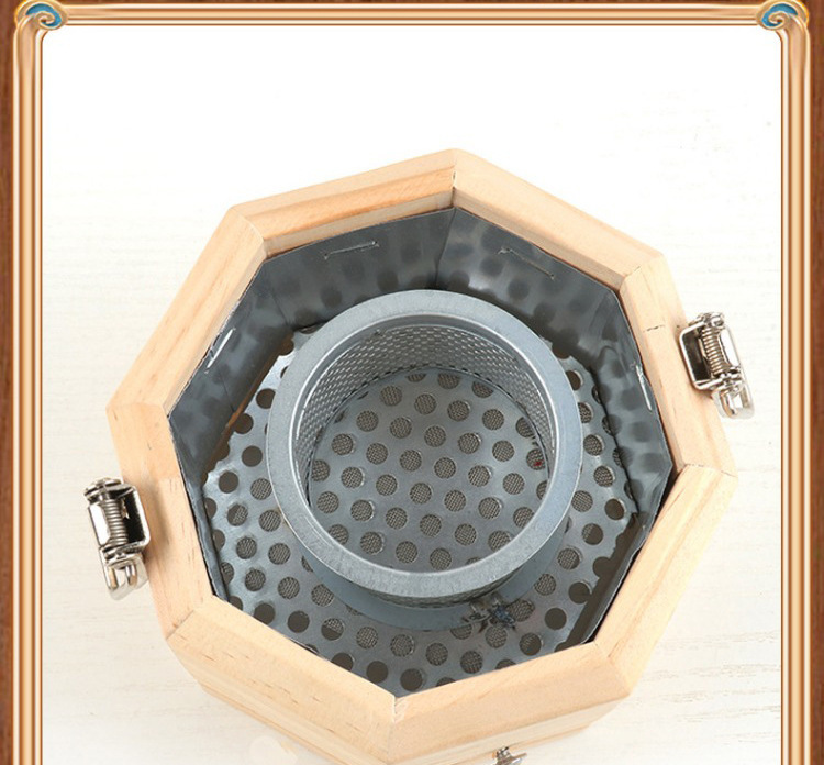 Solid Wood Bagua Moxa Jar Hanging Moxibustion Box with Strap for Abdomen Back Waist Warm Heat Therapy quality and texture