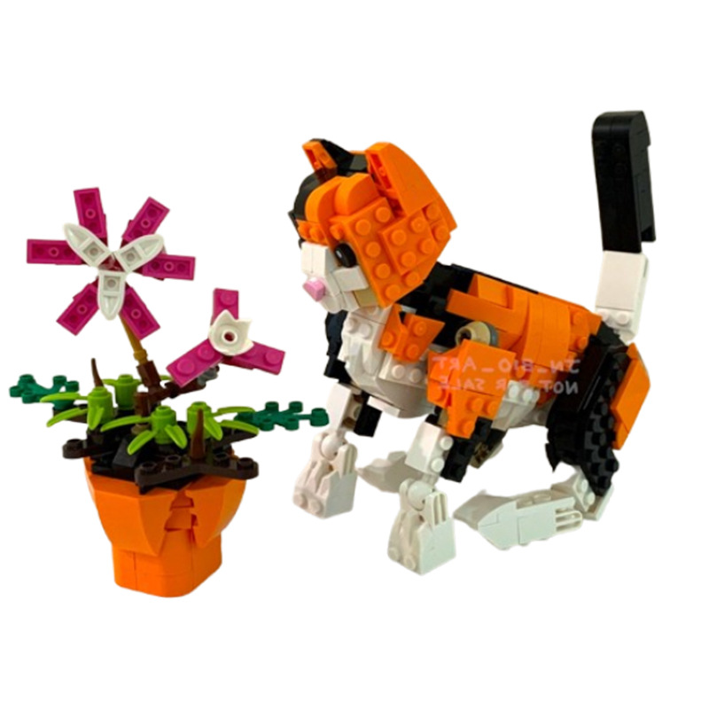Building Blocks Kitten Model Assembly Set For Kids And Adults_voghion.com