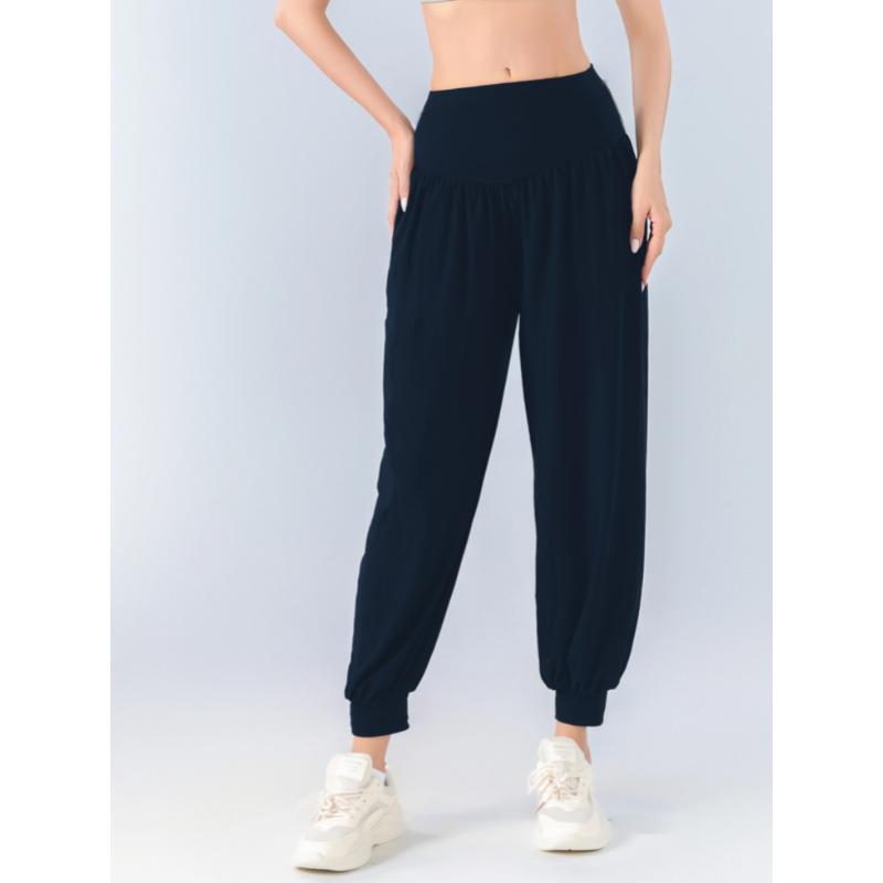 2025 New Cross-Border Dropshipping Women's High Waist Casual Jogging Pants Loose Fit Wide Leg Yoga Pants